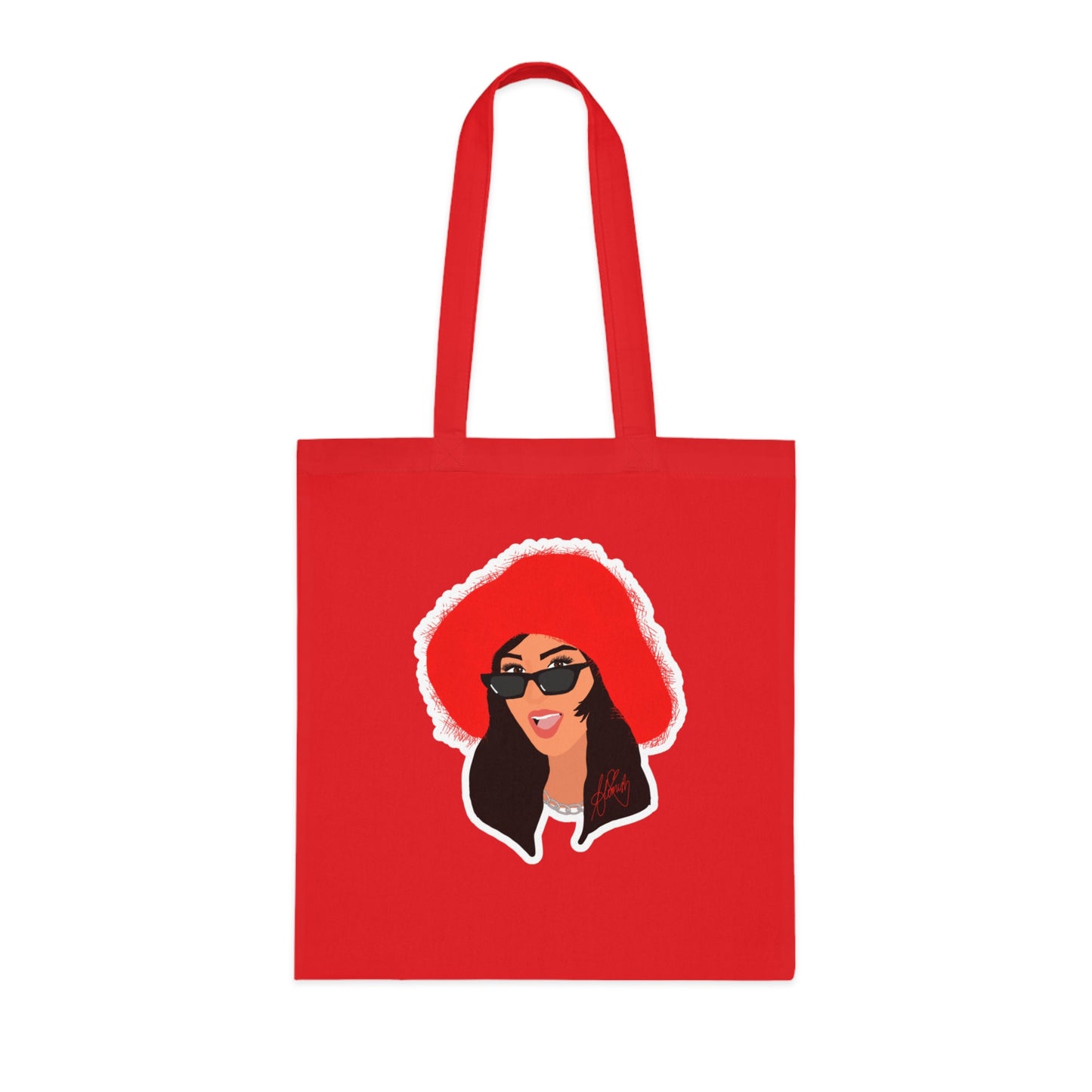 ALIMISH Red Hat Cotton Tote