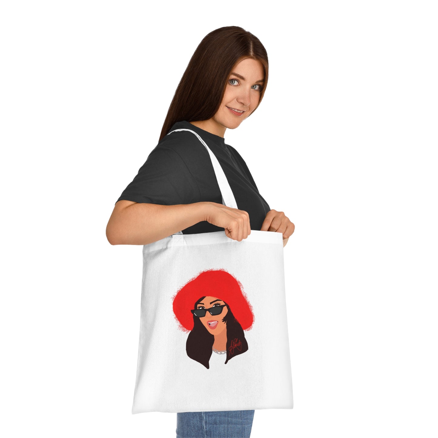 ALIMISH Red Hat Cotton Tote